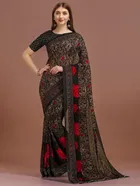 Georgette Printed Saree for Women 