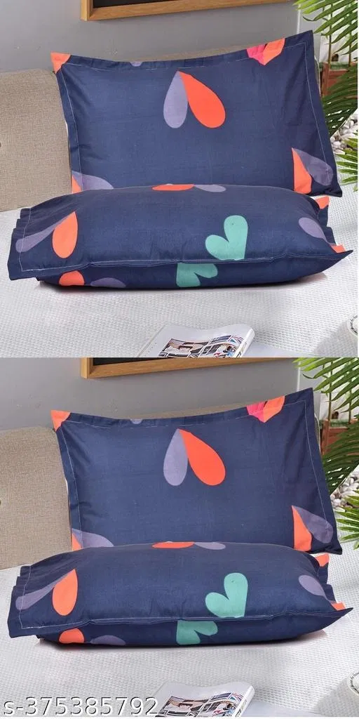 Cotton Pillow Covers (Multicolor, 17x27 inches) (Pack of 4)
