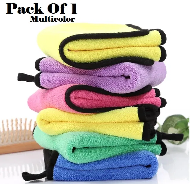 Microfiber Thick Lint & Streak-Free Multipurpose Cleaning Clothes (Multicolor, Pack of 1)
