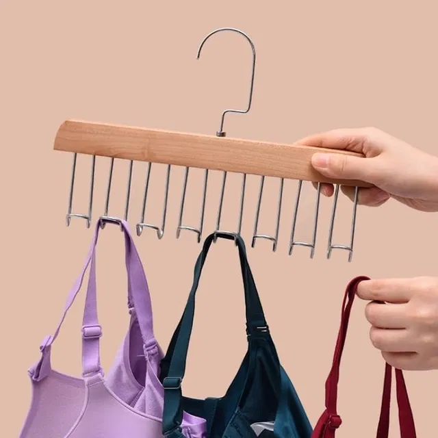 Space Saving 8 Hooks Wooden Hangers (1 Pc)_18440