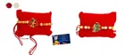 Metal 2 Pcs Rakhi with Greeting card, Roli 