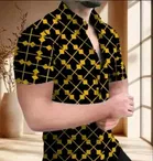 Silk Half Sleeves Shirt for Men (Multicolor, S)