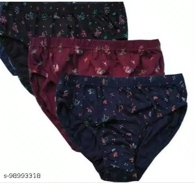 Cotton Blend Briefs for Women (Multicolor, M)