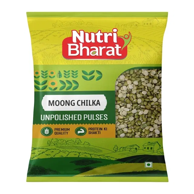 Nutri Bharat Unpolished Moong Chilka 500 g