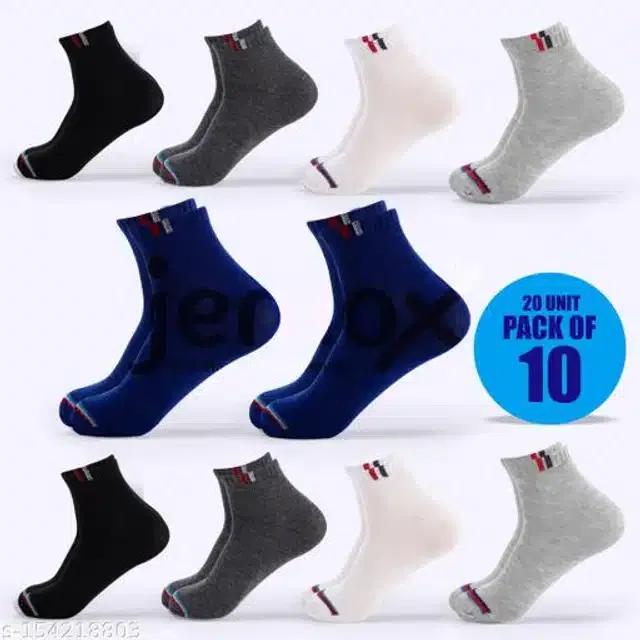 Polycotton Socks for Men (Multicolor, Set of 10)