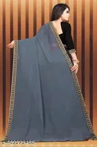 Lycra Blend Solid Saree for Women 