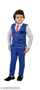 3 Pcs Coat Pant Set for Boys 