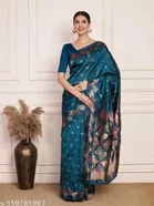 Jacquard Kanjeevaram Banarasi Silk Saree for Women 
