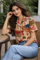 Floral Print Shirt Top for Women 