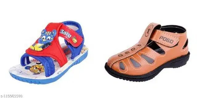Velcro Sandals for Kids (Multicolor, 18-21 Months) (Pack of 2)