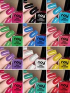 NOY Quick Dry Long Lasting Nail Polish, 04 Blue,Peach,Green,Yellow,Black,White,Sky Blue, Pack of 12