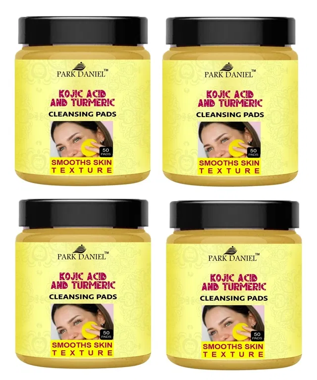 Park Daniel Kojic Acid & Turmeric 50 Pcs Cleansing Pads (Pack of 4)