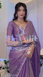 Jimmy Choo Embellished Saree For Women, Purple