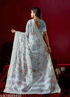 Thread Embroidery Kota Doria Cotton Saree for Women 