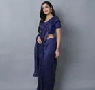 Net Solid Saree for Women 