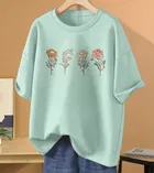 Cotton Blend T-shirt for Women, Mint Green 