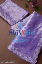 Jimmy Choo Embellished Saree For Women, Lavender