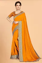Vichitra Embroidery Saree for Women 