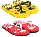 Slippers for Women (Pack of 2) (Yellow & Red, 5)