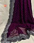 Silk Solid Saree For Women, Maroon