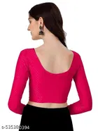 Lycra Ready Made Blouse for Women, Pink 