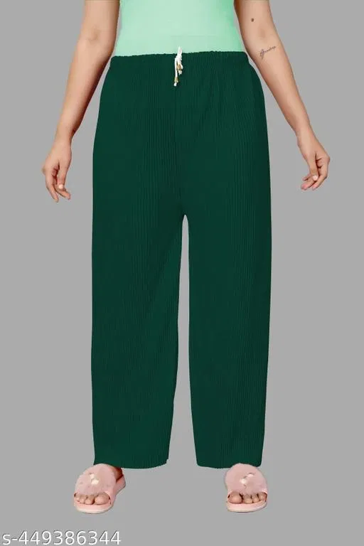 Palazzo Pants for Women (Green, L)