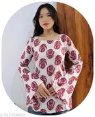 Floral Cotton Short Kurti for Women 