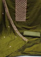 Vichitra Silk Unstitched Dress Material for Women 