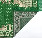 Furnishing Hut Velvet Handcrafted Islamic Janamaz Prayer Mat Green 27x50in