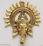 Metal Surya Ganesh Face Wall Hanging