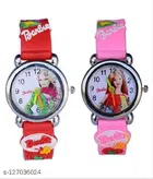 Analog Watch for Girls (Red & Pink, Pack of 2)