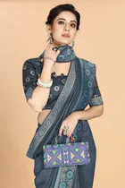 Vichitra Embroidery Saree for Women 