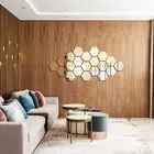 Acrylic Hexagon Shaped Wall Mirror Stickers 