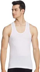 Cotton Solid Vest for Men (White, 80)