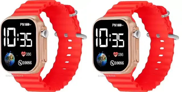 Electronic LED Digital Watch for Kids (Multicolor, Pack of 2)