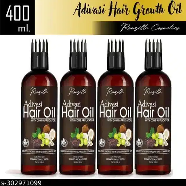 Ronzille Adivasi Hair Oil (100 ml, Pack of 4)