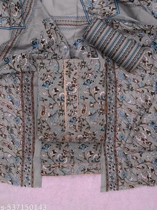 Cotton Printed Suits & Dress Material for Women (Multicolor, Un Stitched)