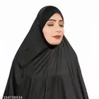 Georgette Solid Hijab for Women, Black 