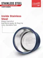 Stainless Steel Microwave Safe 3 Containers Lunch Box Set 