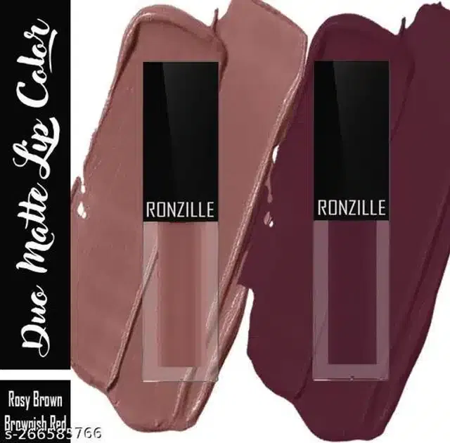 Ronzille Matte Lipsticks (Multicolor, Pack of 2)
