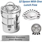 Double Layer Lunch Box with 12 Pcs Spoon 