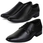 2 Pcs Formal Shoes with 2 Pcs Ankle Length Socks for Men 