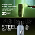 Pexpo Craft Pro 1000 Stainless Steel Sports/Fridge Water Bottle with Sipper Cap - 950ml | BPA Free - Grey & Knight Black Ombre