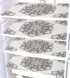 Grover Table Placemats for Kitchen/Dining Table Pack of 6 White Black Flower