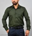 Polycotton Solid Shirt for Men, Green 