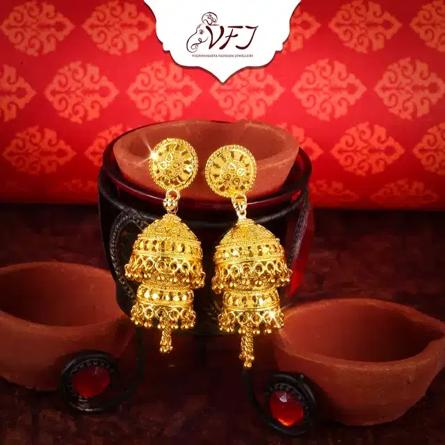Oxidised Alloy Earrings Set for Women (Gold)