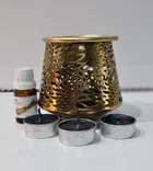 Metal Decorative Electric Moroccan-Style Oil Burner with Oil 