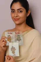 Metal Saree Pin for Women, Multicolor, Pack of 3