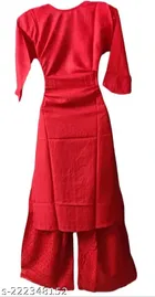 Cotton Blend Embroidered Kurti with Palazzo for Women 