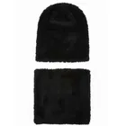Woolen Solid Cap with Neck Wramer for Kids, Black